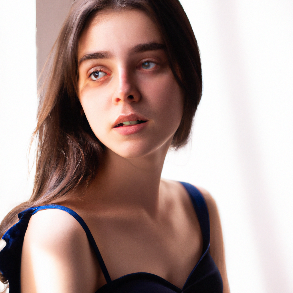 Retrato profesional con luz de ventana suave y fondo neutro, estilo minimalista